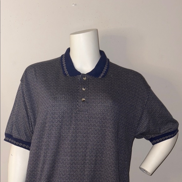 Haband Blue Polo Shirt Classic Knit Design - Picture 9 of 12